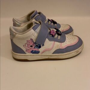 Zara Kids White and Purple Cartoon Sneakers
